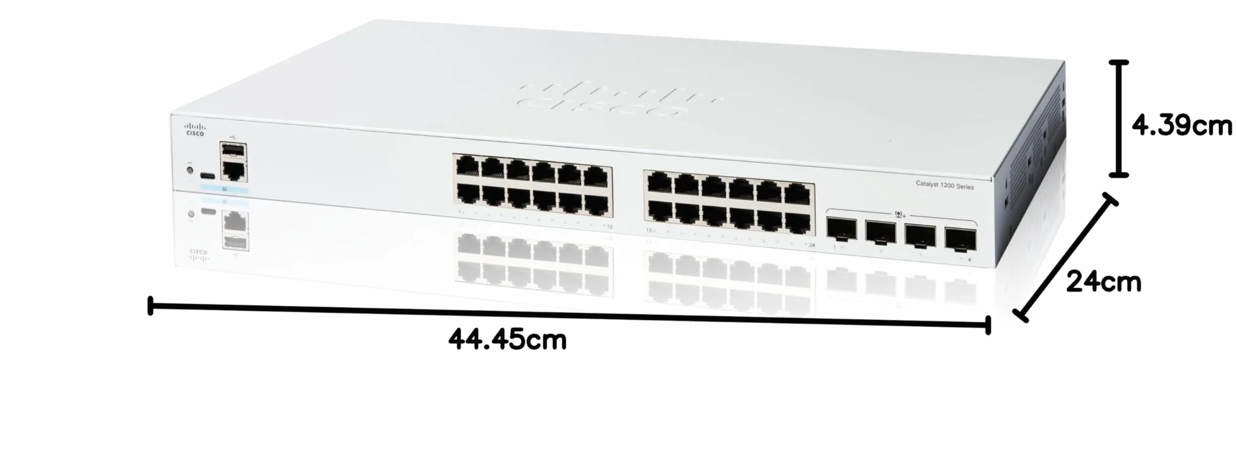 Cisco Commutateur Intelligent Cisco Catalyst 1200-24T-4X, 24 Ports GE, Ports SFP+ 4x10GE, Garantie limitée à Vie (C1200-24T-4X)