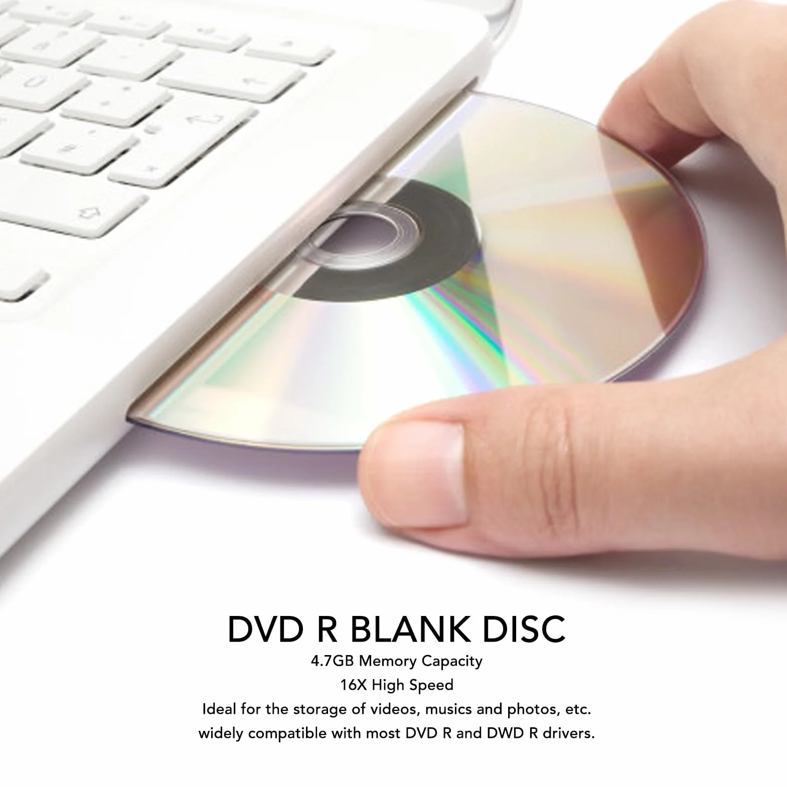 Disque Vierge DVD R 4,7 Go 16X pour Photos Vidéo Musicales