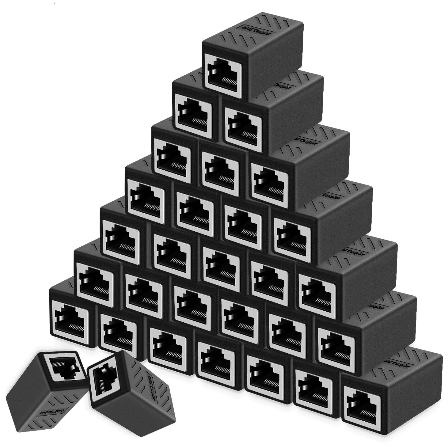 Coupleur RJ45, connecteurs Ethernet, coupleurs en ligne cachés pour câble Ethernet Cat7/Cat6/Cat5e/Cat5 - femelle vers femelle (lot de 30)