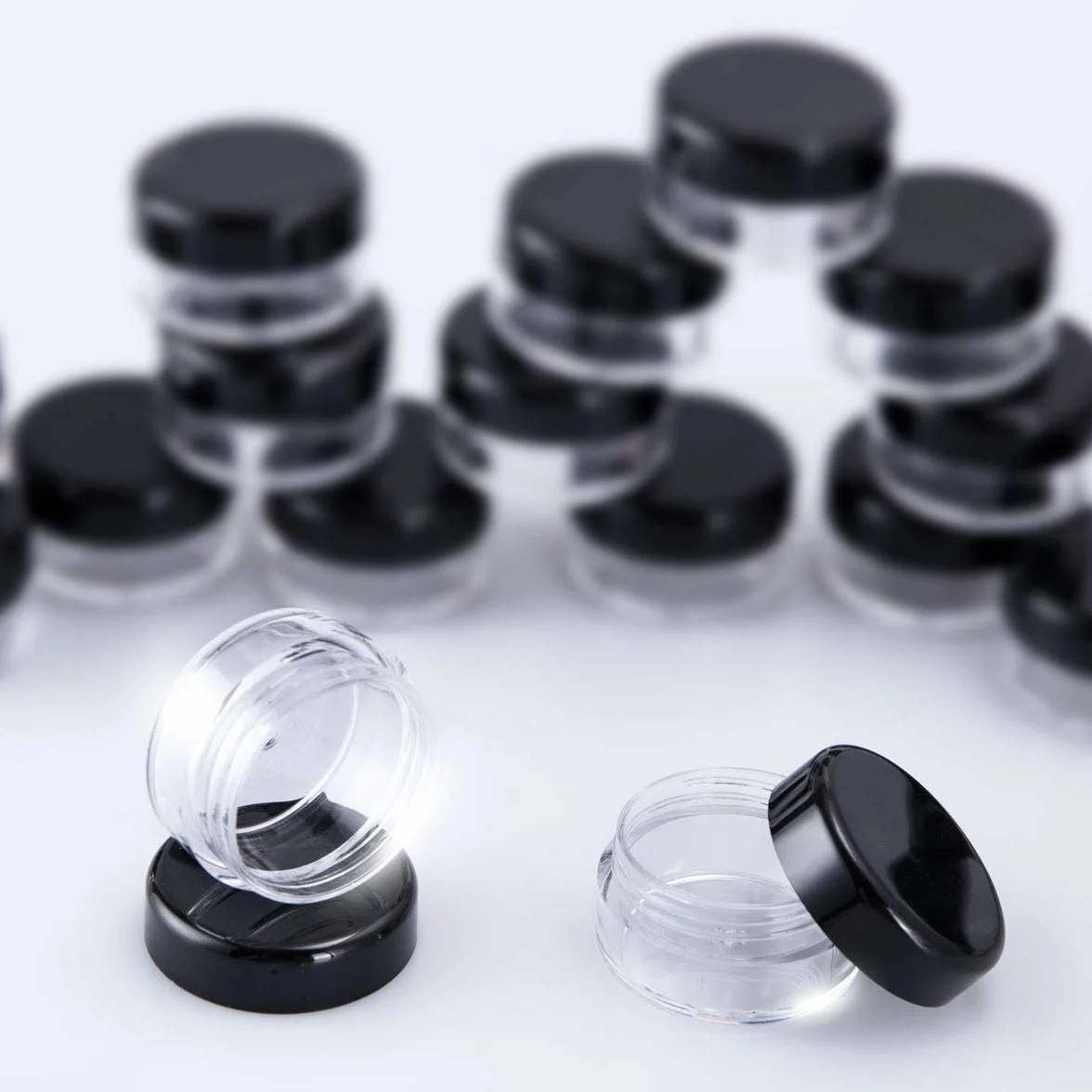 MELLIEX 60 Pièces Pots Cosmétiques Vide en Plastique Clair pour Lotion Crème Échantillon 5ml