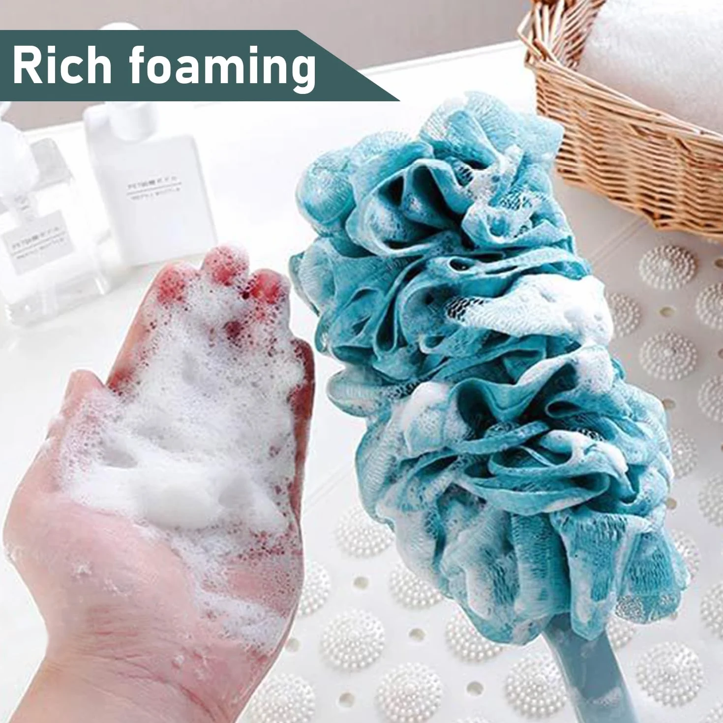 Lot de 2 brosses de bain à long manche pour douche