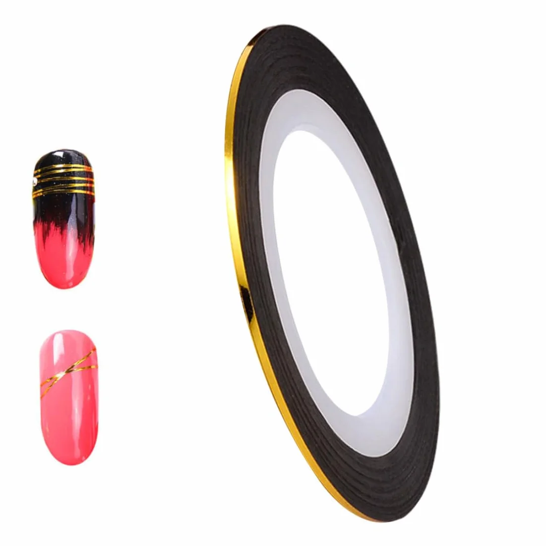 Autocollant à ongles adhésif ruban à rayures 20 m décoration nail art dorée