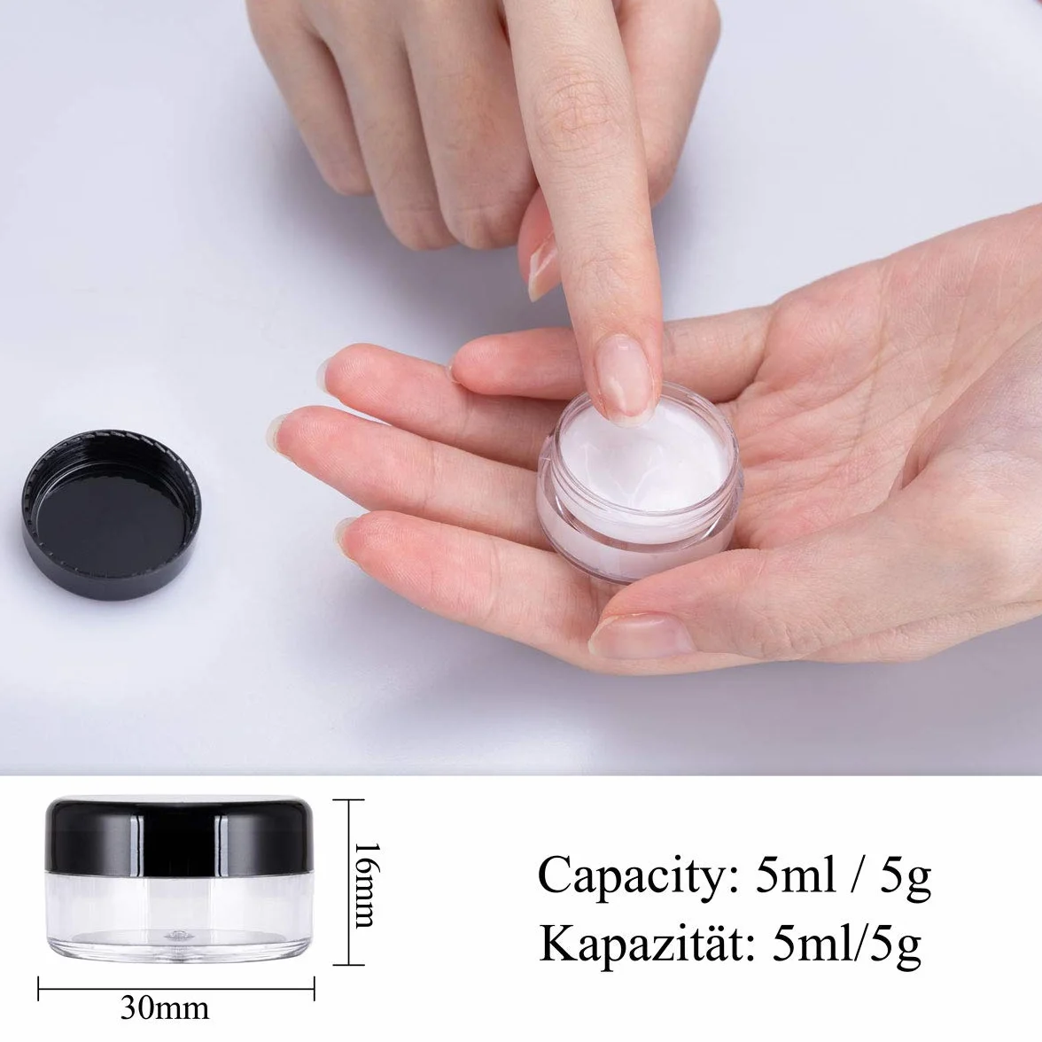 MELLIEX 60 Pièces Pots Cosmétiques Vide en Plastique Clair pour Lotion Crème Échantillon 5ml