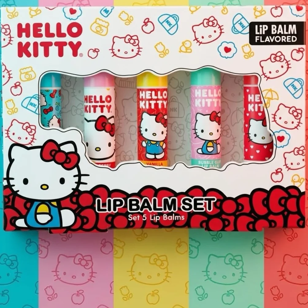 Hello Kitty Lot de 5 baumes à lèvres