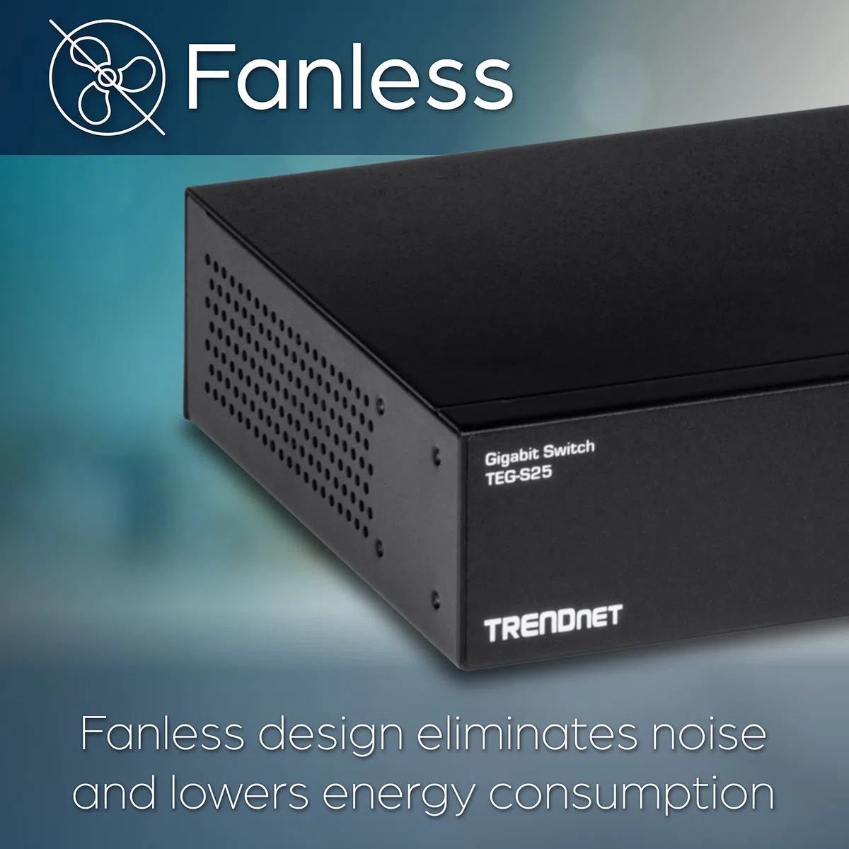 TRENDnet, TEG-S25, Commutateur Gigabit 24 Ports, 24 Ports Gigabit RJ-45, capacité de Commutation 48 Gbit/s, Conception sans Ventilateur, boîtier métallique, Alimentation Interne, Noir