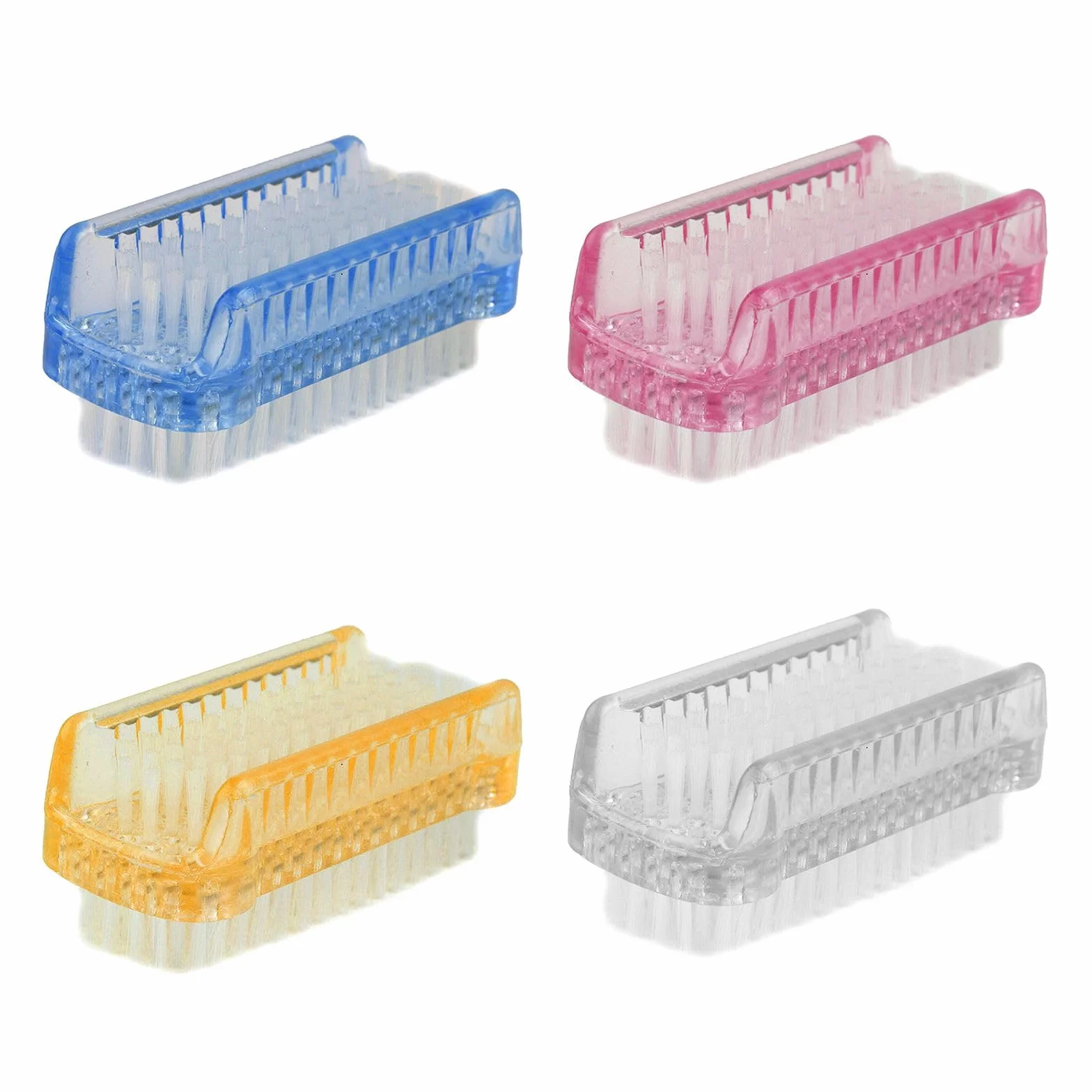 Brosse à Ongles Double Face 4 Pièces, Brosses de Nettoyage des Ongles, Lavage à Main, Cuticules, Orteils (Blanc, Bleu, Rose, Orange)