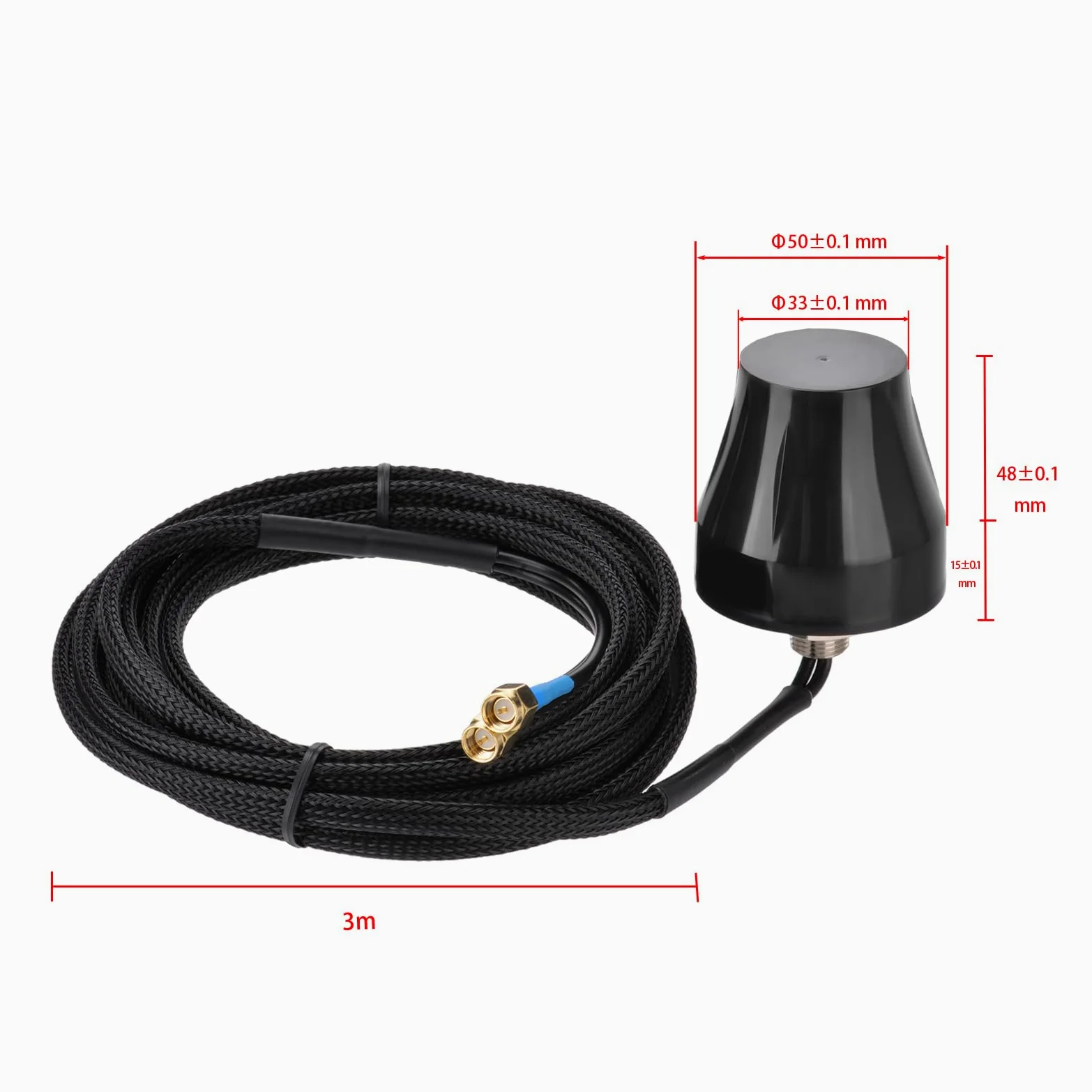 SUPERBAT Antenne combinée GPS cellulaire 4G LTE avec support fixe - Antenne MIMO SMA compatible avec routeur mobile industriel 4G LTE - Caméra de sécurité - Modem de passerelle IoT cellulaire