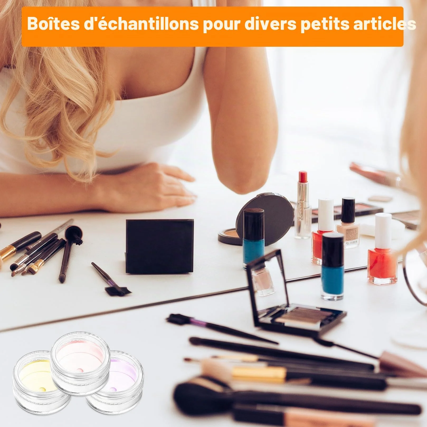 71 Pcs 5ML Petits Pots Vide Cosmétiques avec Couvercles en Plastique, Pots d'échantillons Voyage + Grattoir et étiquettes