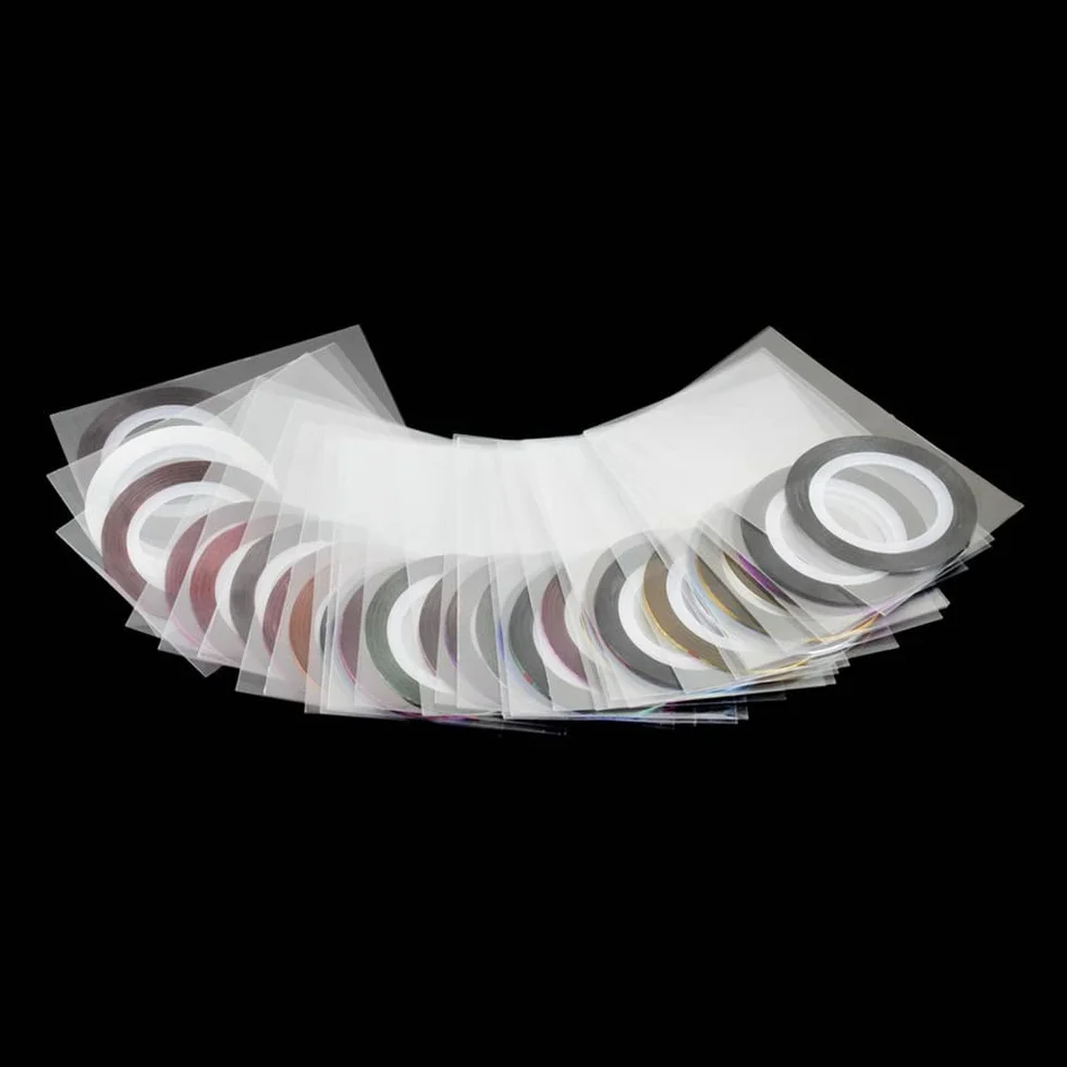 Lot de 32 rouleaux de ruban adhésif pour nail art stripes