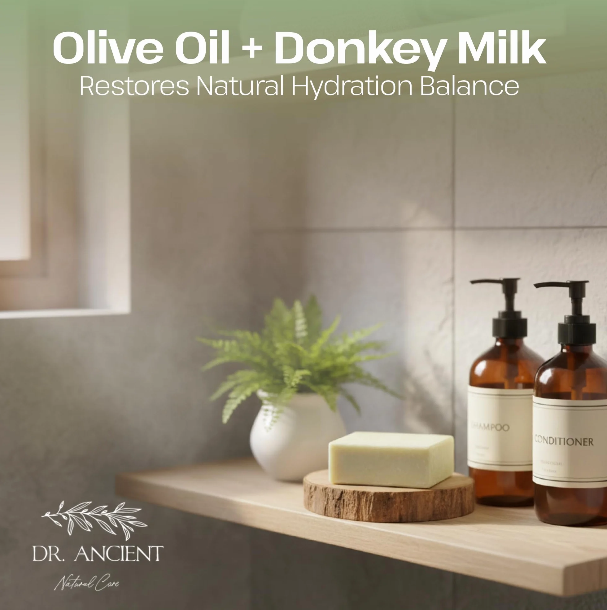 Dr.Ancient Barre de savon au lait d'ânesse biologique anti-âge hydratant