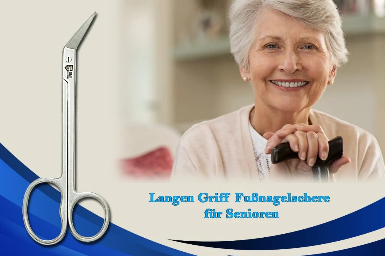 Ciseaux à Ongles de Pieds Extra Long Acier Inoxydable 16 cm – Pour Ongles Incarnés et Épais – Poignée Ergonomique