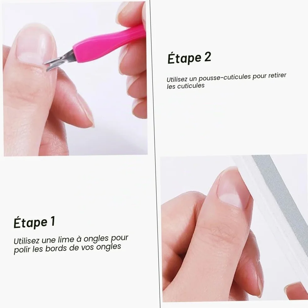 Cuticule à Ongles Fourches 6 Pcs Double Tête Pousseurs Cuticulaires Nail Art Manucure Pédicure