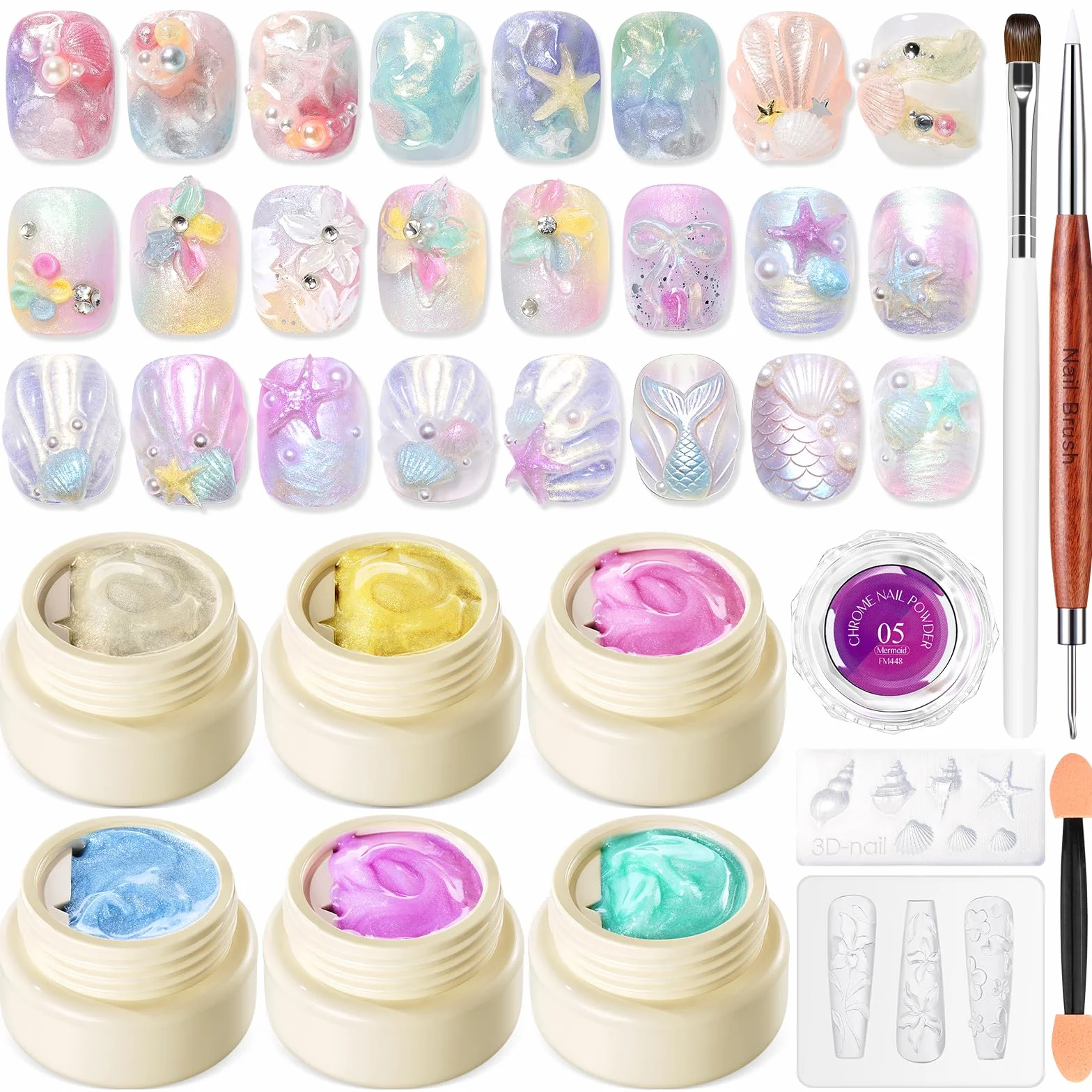 SAVILAND Gel 3D Nail Art 6 Couleurs Vernis UV Ensemble pour Ongles Sculpture Manucure DIY