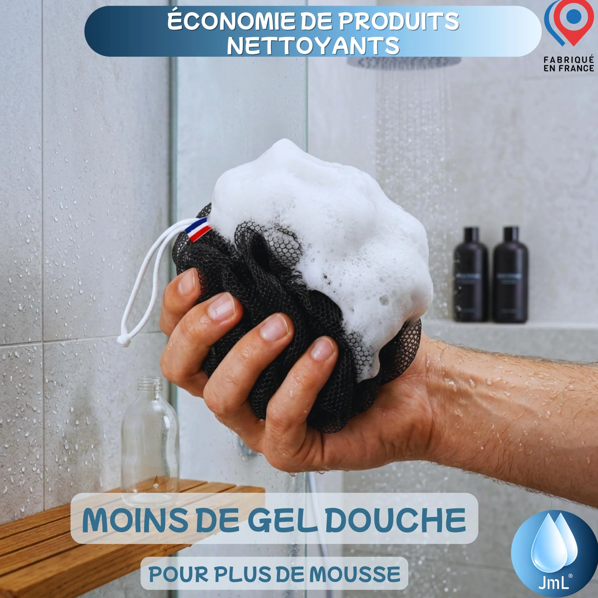 JaMoonLBV JmL® Lot 2 Fleurs de Douche Lavables Made in France