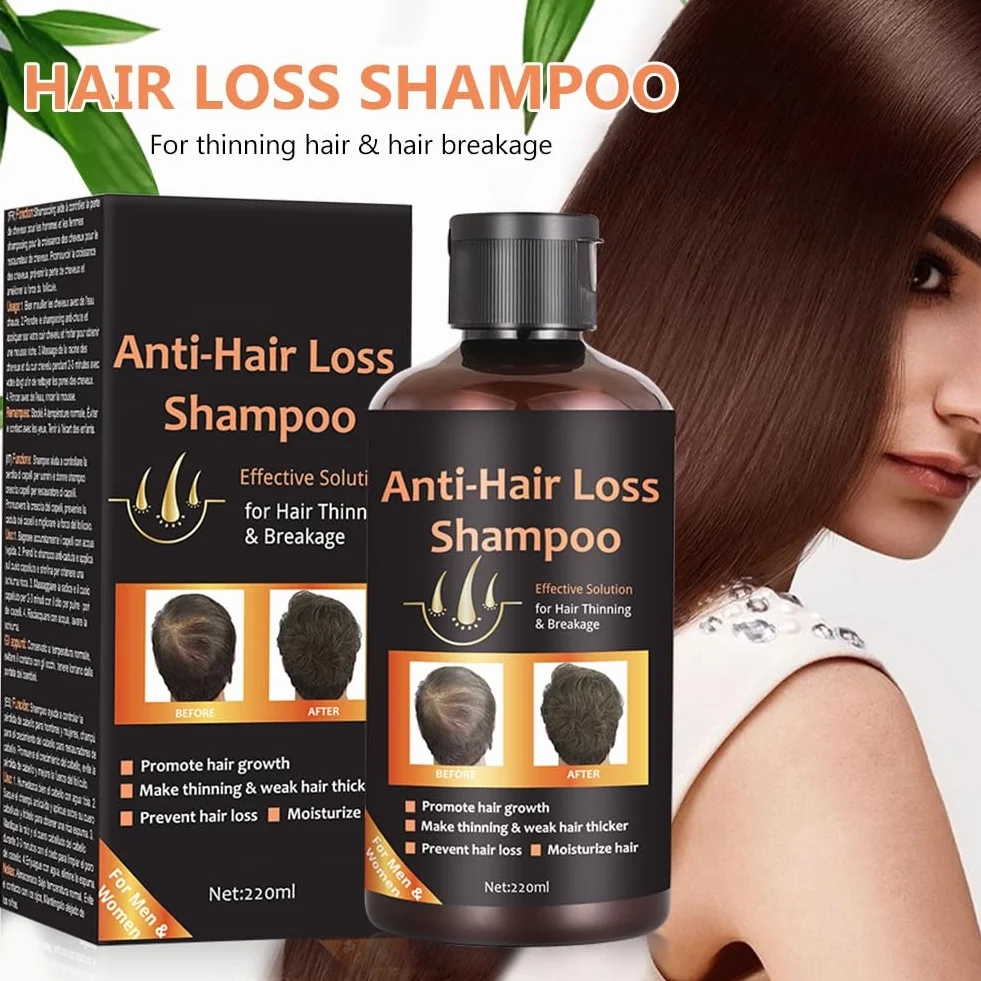 Shampoing Croissance Cheveux Anti Chute Hommes Femmes, 220ml