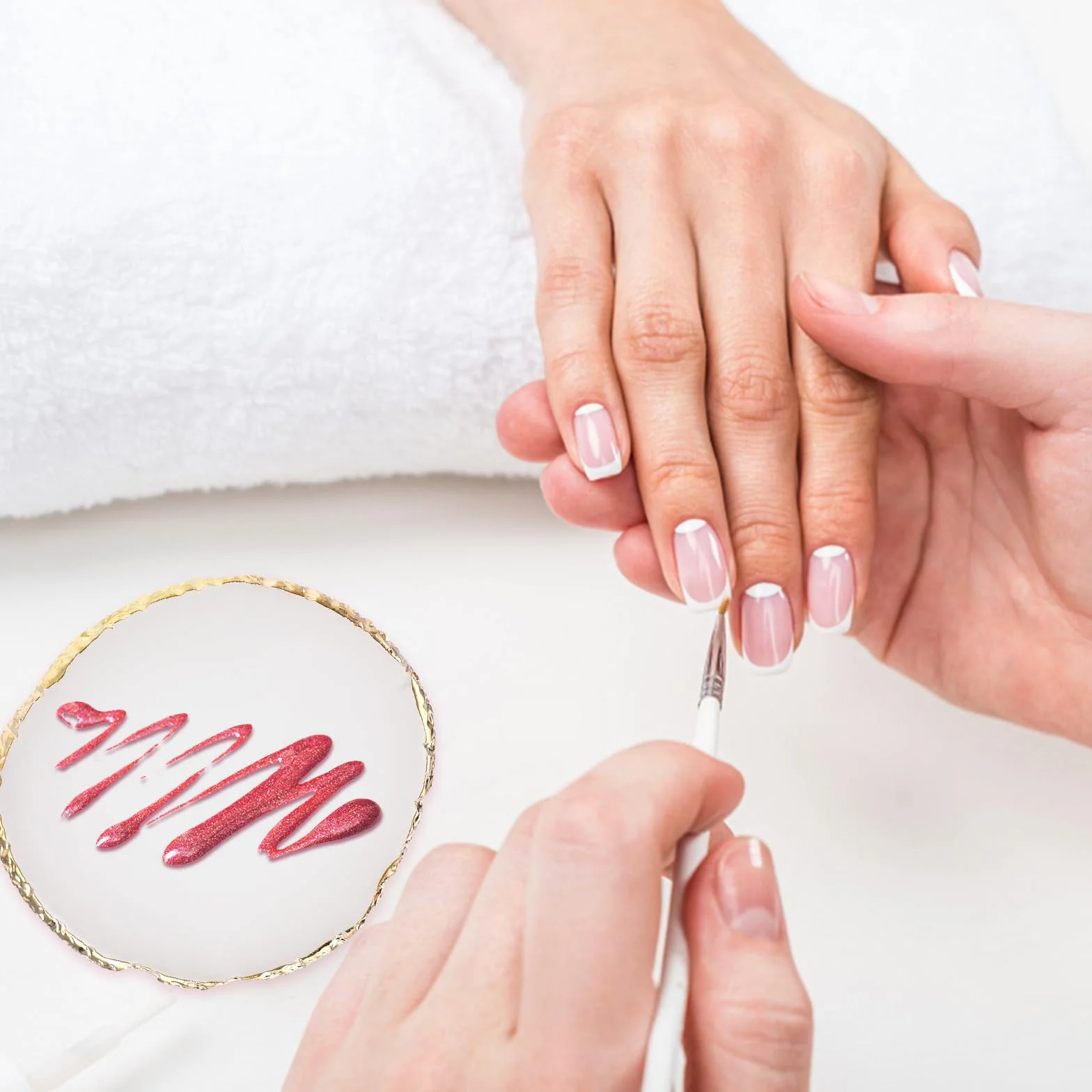 Palette de manucure peinte en résine pour nail art des ongles - Palette de maquillage pour ongles (blanc)