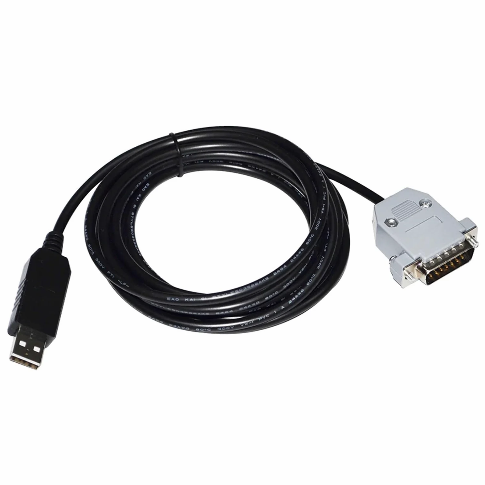 Adaptateur USB vers D-SUB 15 Broches DB15 mâle FT232RL, câble de Communication série RS232 for manomètre et vacuomètre MKS PDR2000 vers PC(3 Metre)