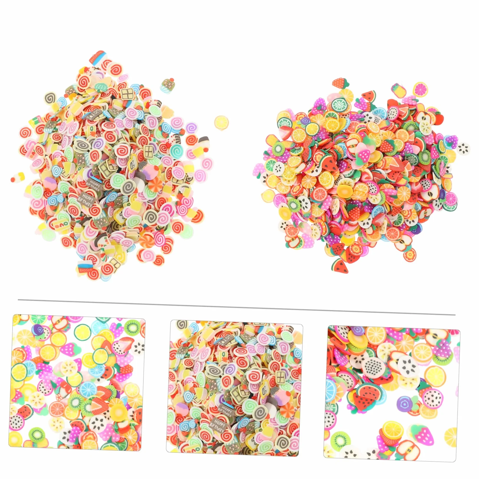 FRCOLOR 8000 pièces Perles Polymère Fruits Gâteaux Accessoires Nail Art Décoration