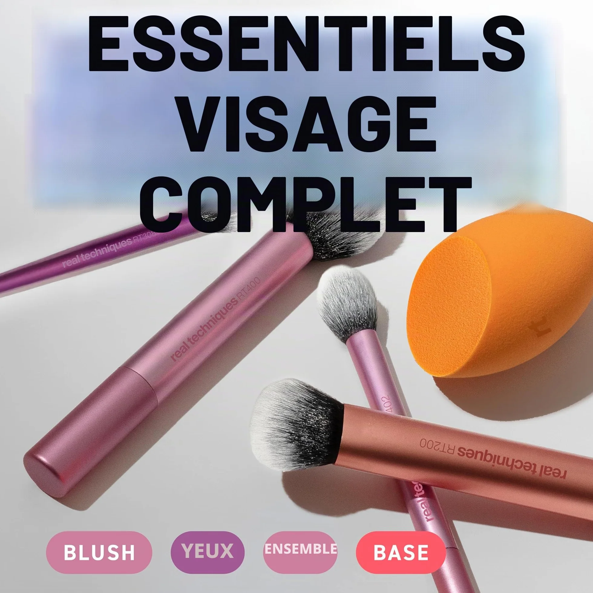 Real Techniques Kit Everyday Essentials 6 pièces pinceaux maquillage éponges teint