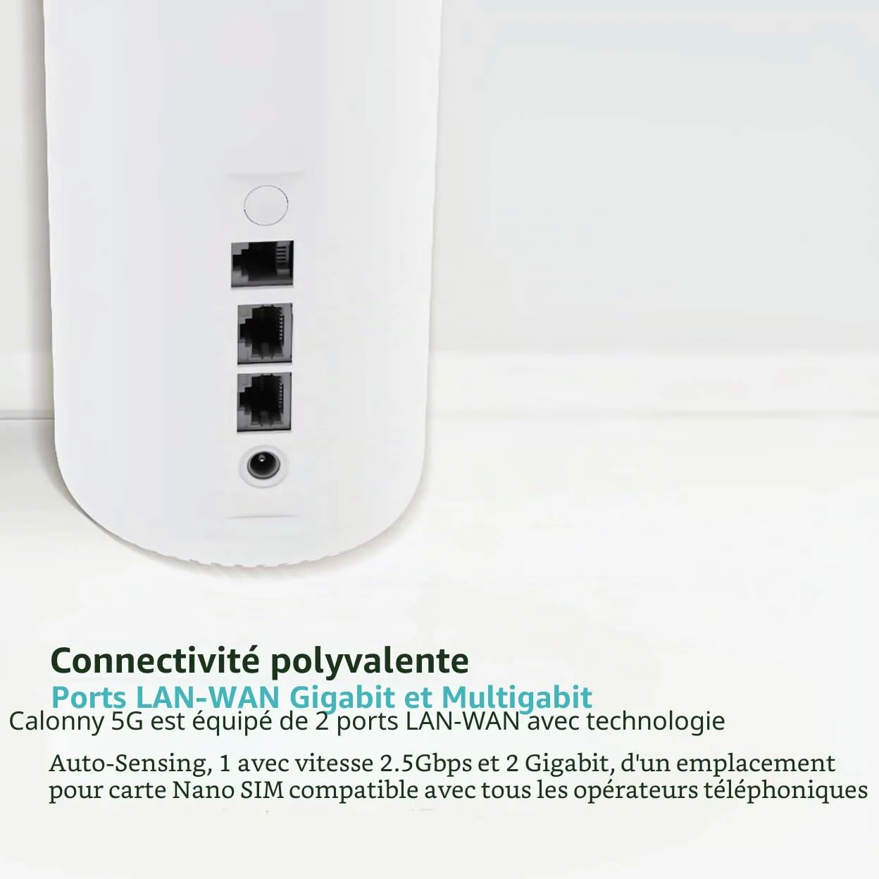 Routeur 5G avec SIM UDX710 WIFI6, 2 Ports, WAN/LAN, 5G, NR, TDD, Max 2,6 Gbit/s DL/650 Mbit/s, Modem UL Double Bande 2,4 GHz, 5,0 GHz, 802.11 a/b/g/n/AC/AX