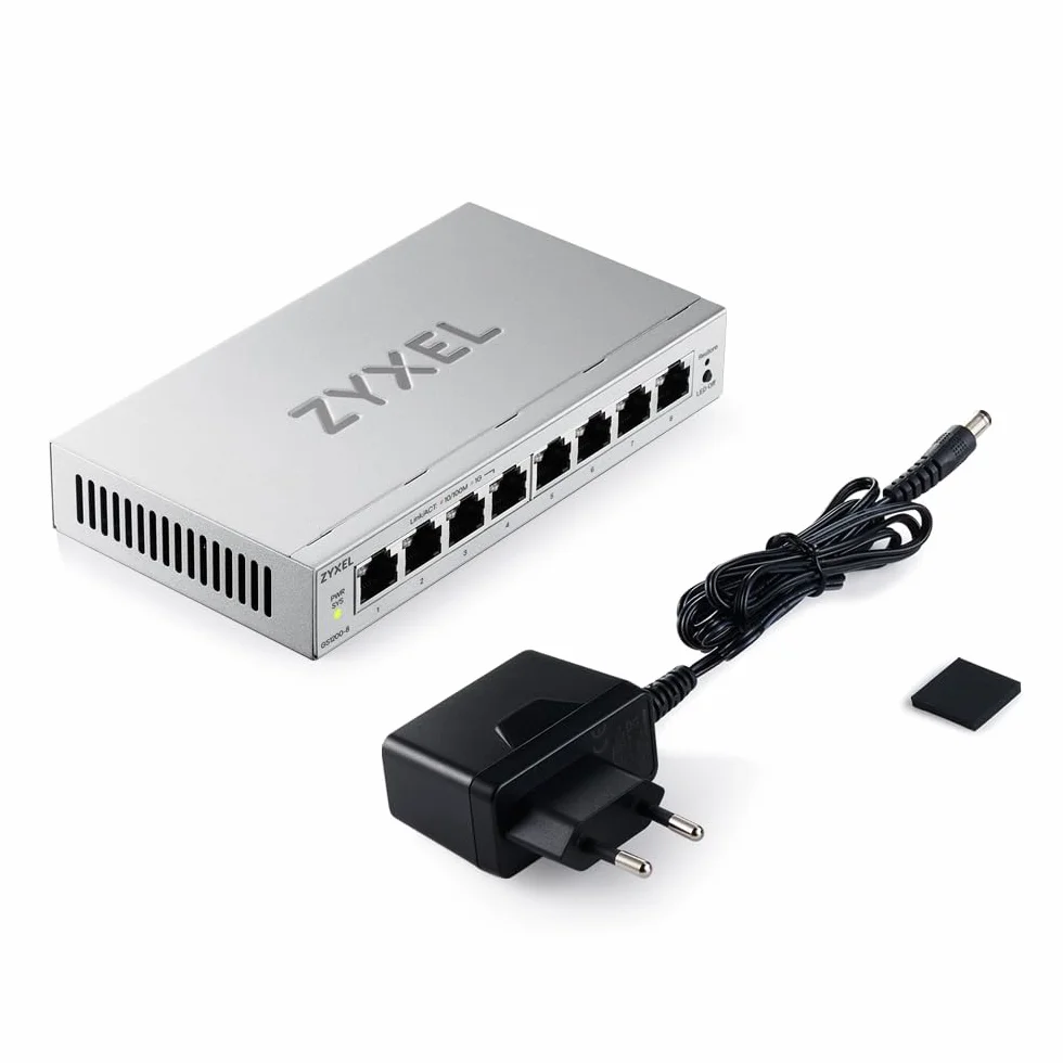Zyxel Switch Ethernet 8 Ports Gigabit Manageable Web QoS Link Aggregation VLAN IGMP Snooping sans Ventilateur Desktop GS1200-8v3
