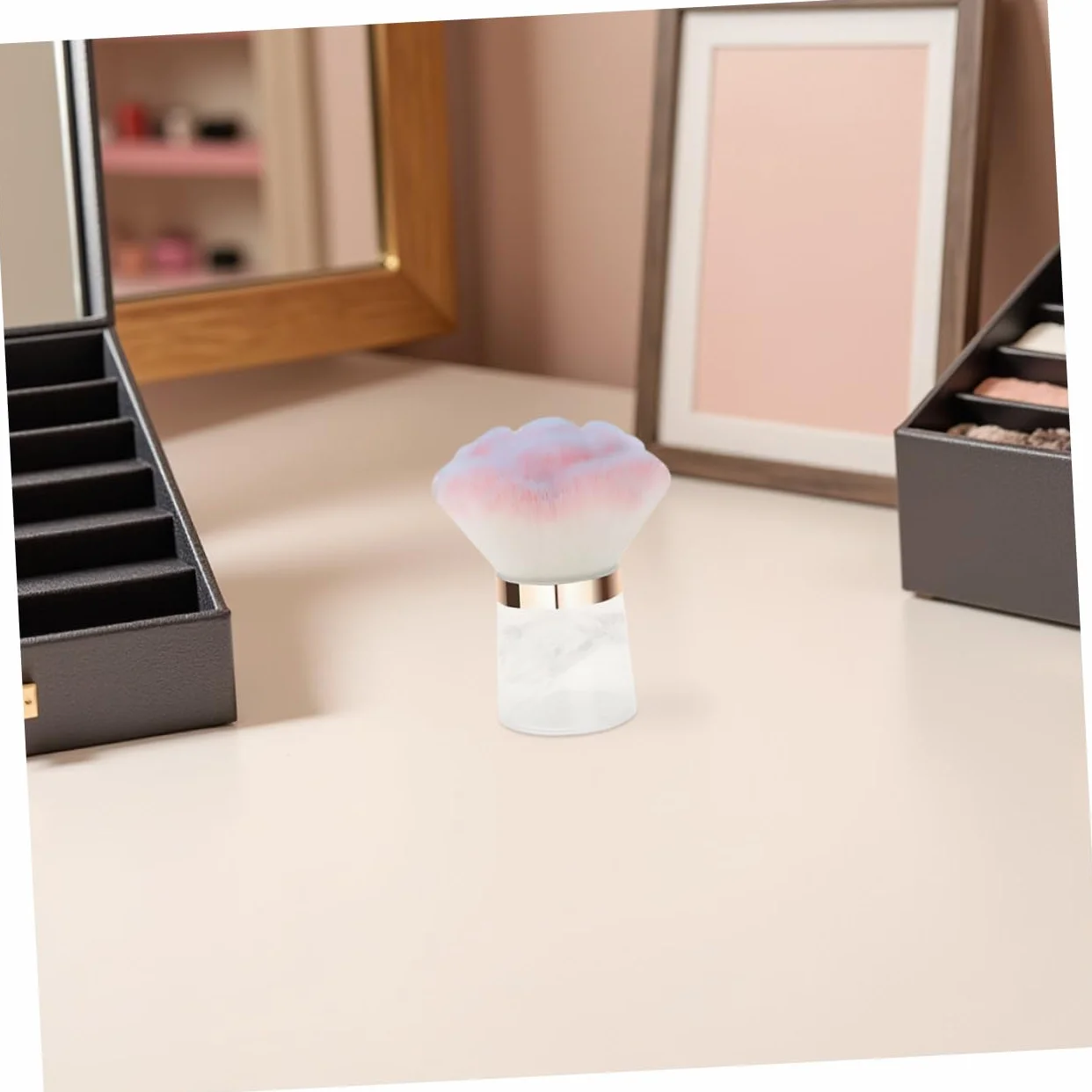 Brosse À Ongles Souple Fleur Dépoussiérage Nettoyage Nail Art Portable 2.95x2.28x2.28In