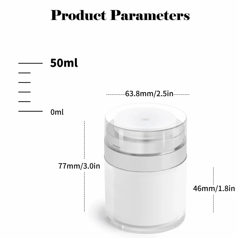 HOTUT Flacon Pompe sans Air 50ML Pot à Pompe Airless Cosmétique Vide pour Maquillage Crème
