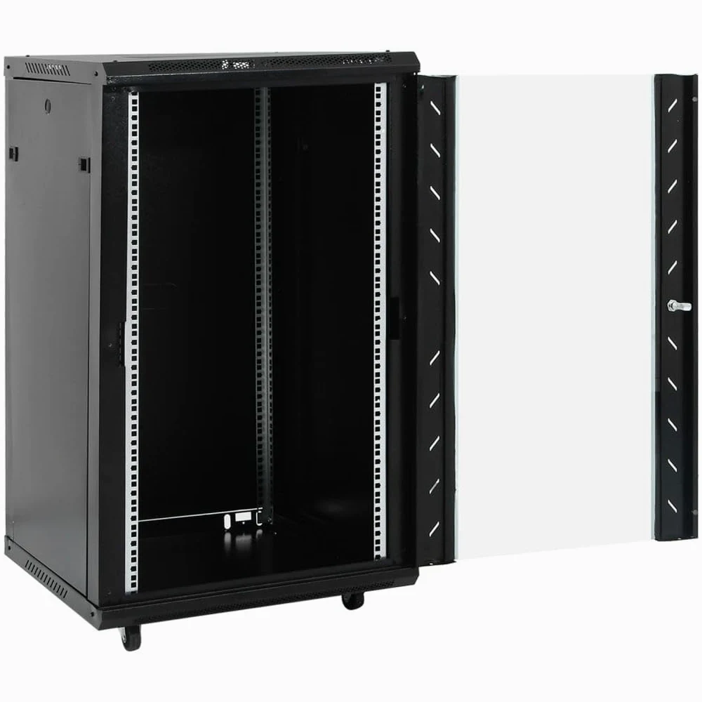 Armoire Rack Serveur, Armoire Réseau Coffret de réseau à Pieds pivotants 18U 19" IP20 60x60x100 cm