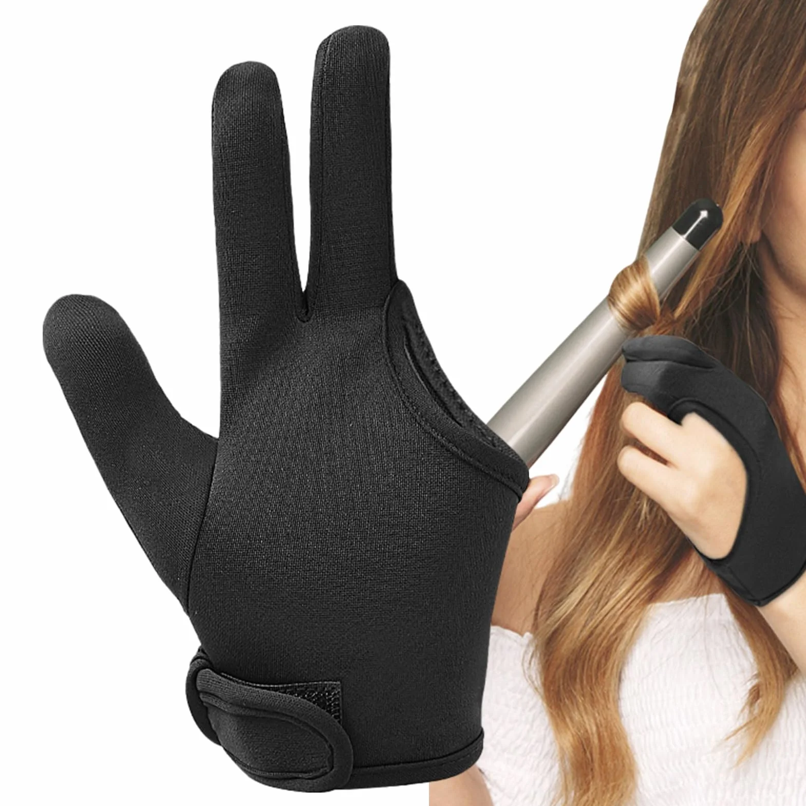 Gants résistants à la chaleur élastiques 3 doigts - Accessoire de protection anti-brûlure lavable pour salon
