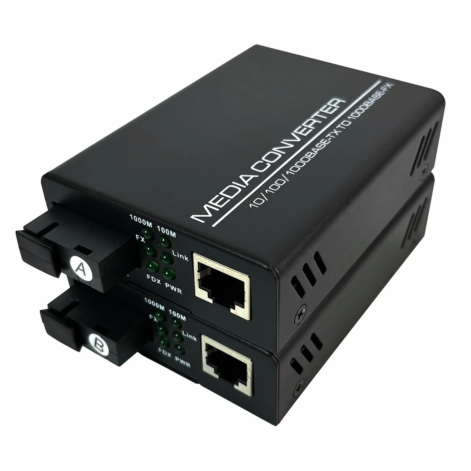 Convertisseur de Média Ethernet Gigabit Émetteur-récepteur Fibre Optique Convertisseur de Fibre Optique 10/100/1000 Mbits/s avec RJ45 Simple, Port SC, Alimentation Externe 5V, Paquet de 2