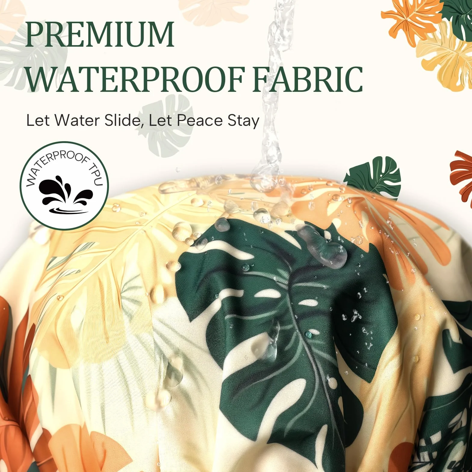 Lot de bonnets de douche réutilisables et imperméables pour femmes – Bonnet élastique à double couche avec impression botanique tropicale