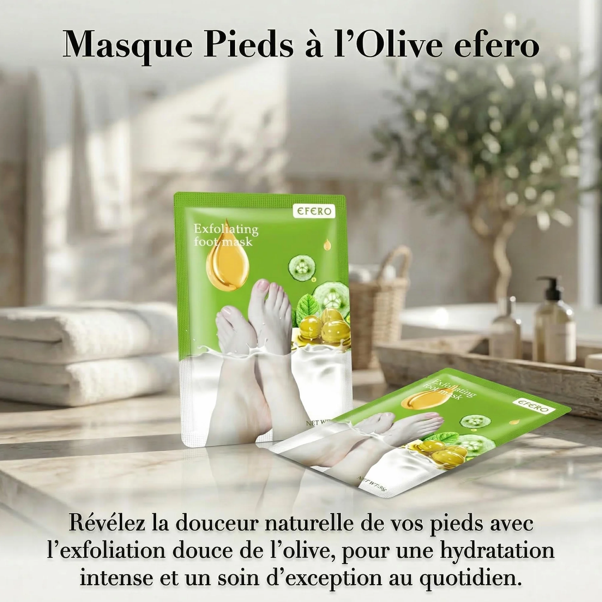 Masque Pieds Peeling Exfoliant Soin Hydratant 2 Paires Confort