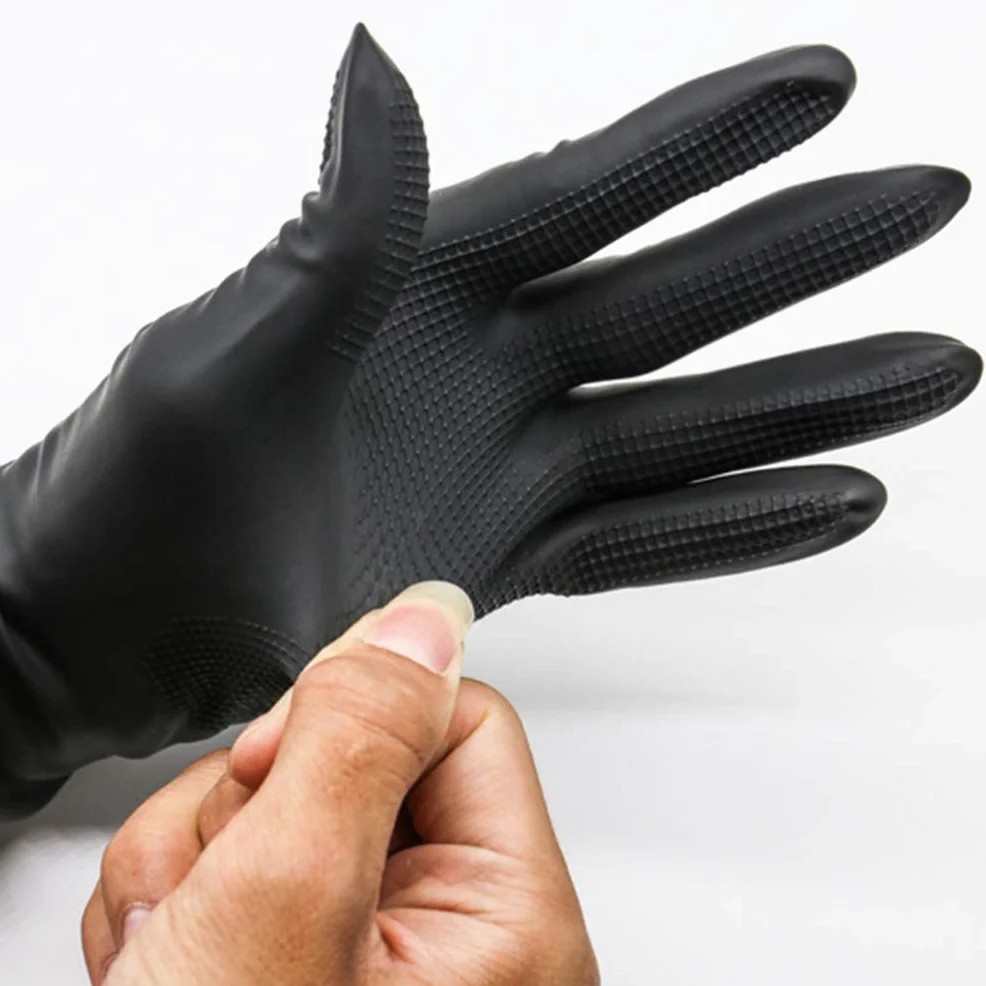 Solustre Lot de 3 paires Gants Teinture Cheveux Antidérapants Imperméables Caoutchouc Taille S