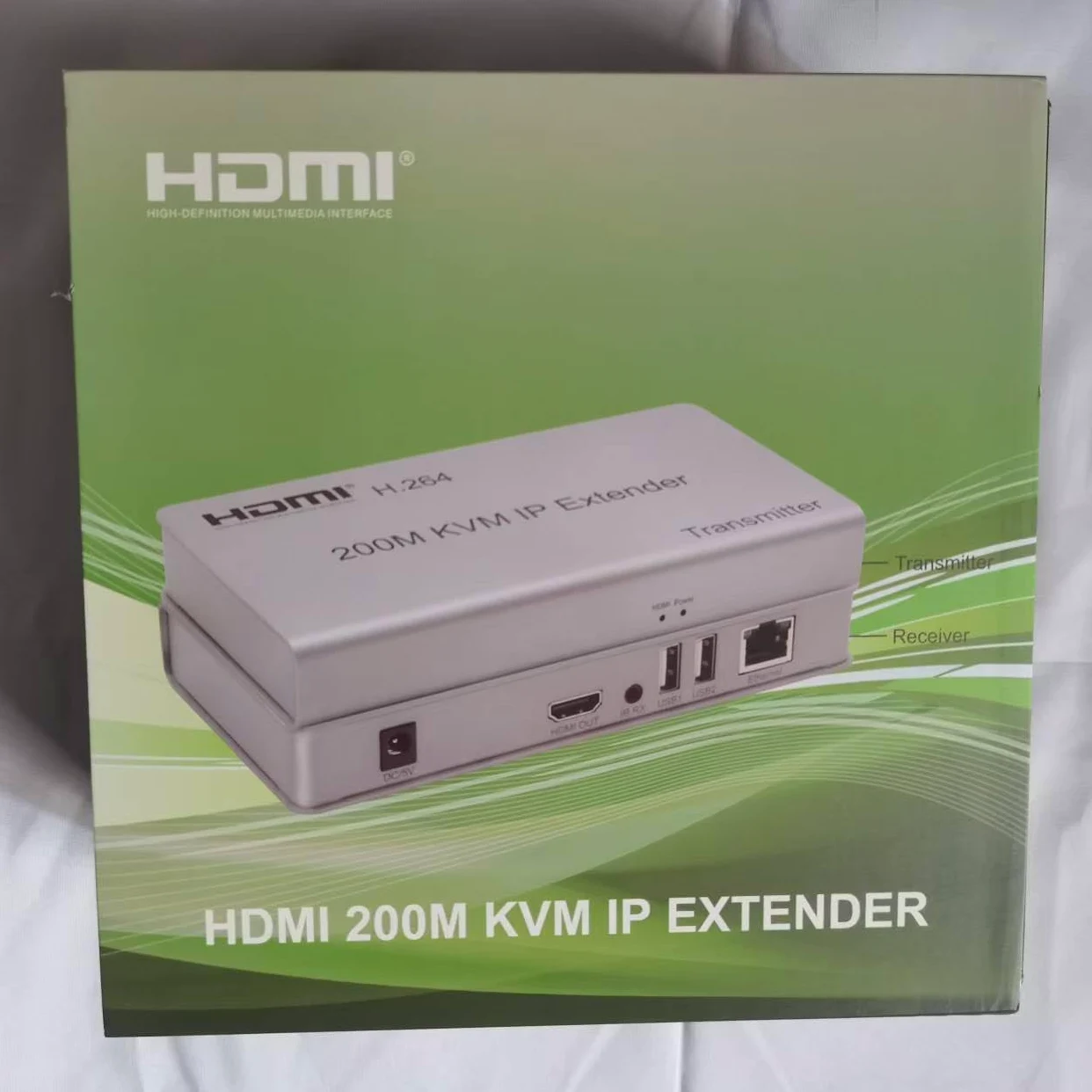 KVM Extenseur IP HDMI 200 m sur IP RJ45 Ethernet CAT6 6A émetteur récepteur 1 TX à 20 RX et connexion en cascade Clavier USB Souris sur UTP/STP H.264 (TX+RX)