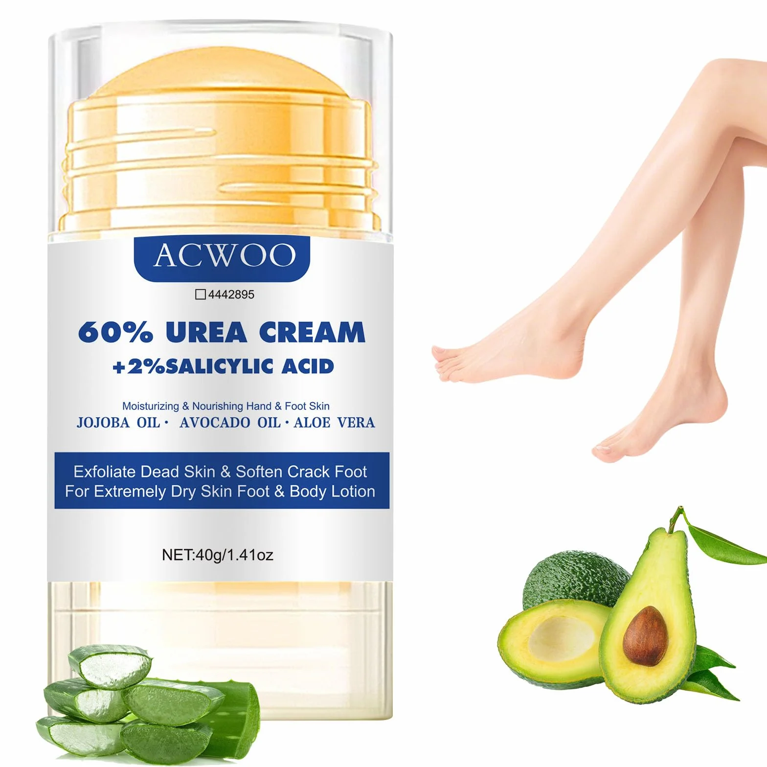 ACWOO Crème à l'Urée 60% Pieds Réparatrice Hydratante pour Pieds Secs et Fissurés