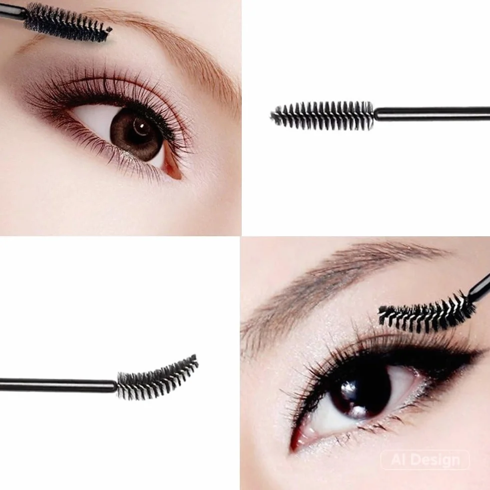 Brosses à Cils Jetables 100PCS Applicateur Maquillage Mascara Noir G2PLUS