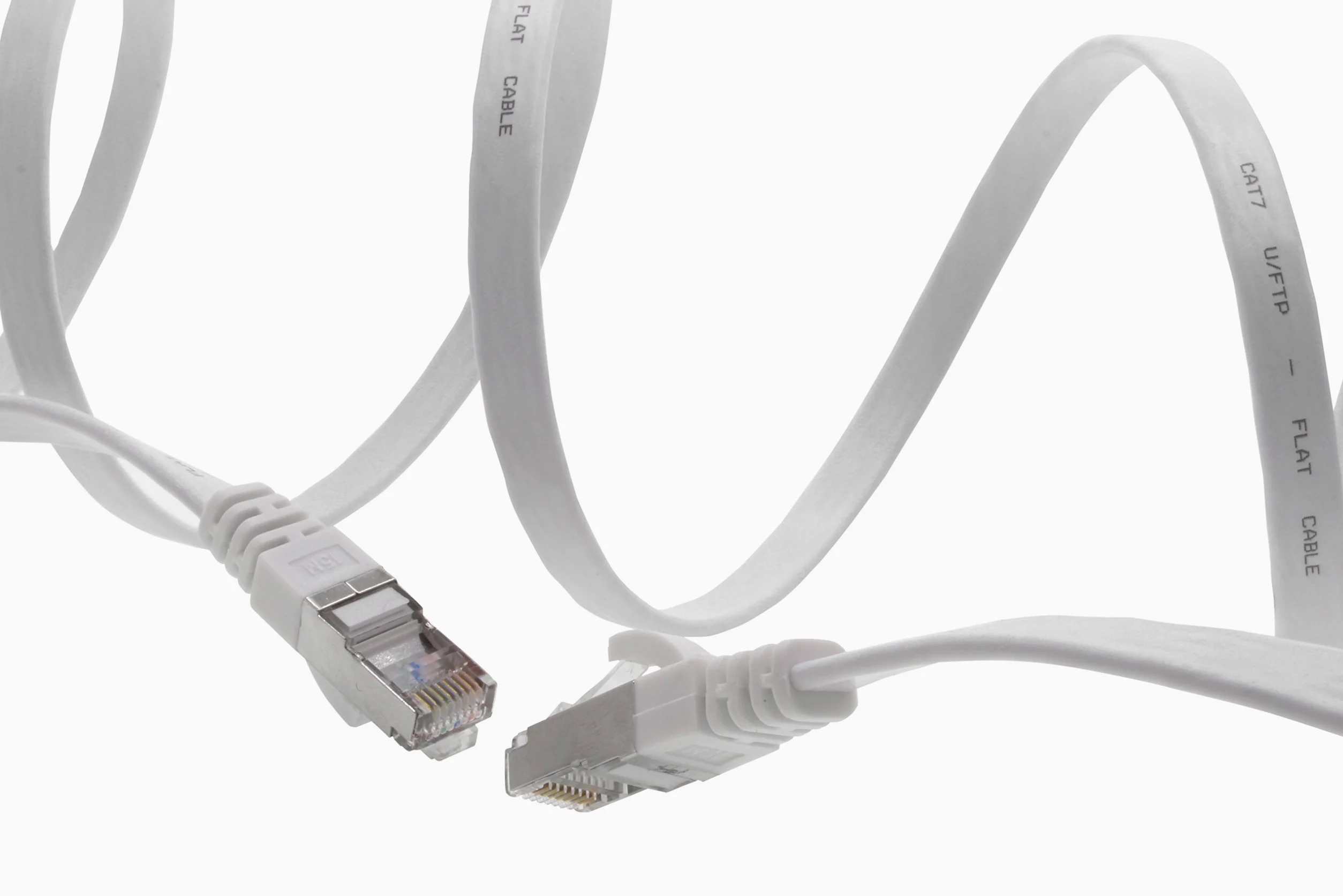 7,5 m - 7 couleurs - 7 pièces Câble réseau plat Cat7 Câble brut Cat 7 Câble ruban Gigabit Lan (10 Gbit/s) Câble d'installation Câble de raccordement plat mince Prise Rj 45 Cat6a