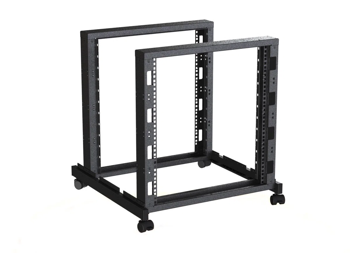 12U - 19 Pouces Cadre Ouvert Rack 600 mm-Profondeur: Noir-Armoire Serveur réseau
