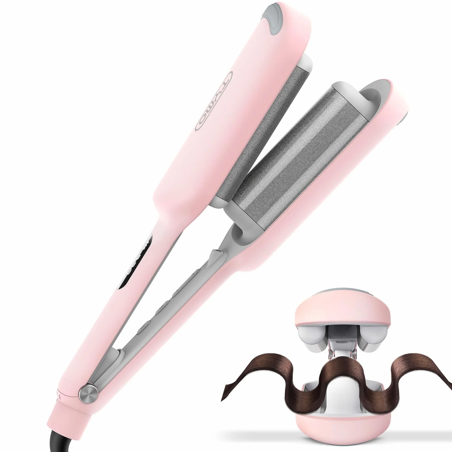 TYMO ROVY Boucleur à Cheveux 32mm Fers à Onduler Grandes Boucles 4 Températures Réglables Affichage LED Anti-brûlure