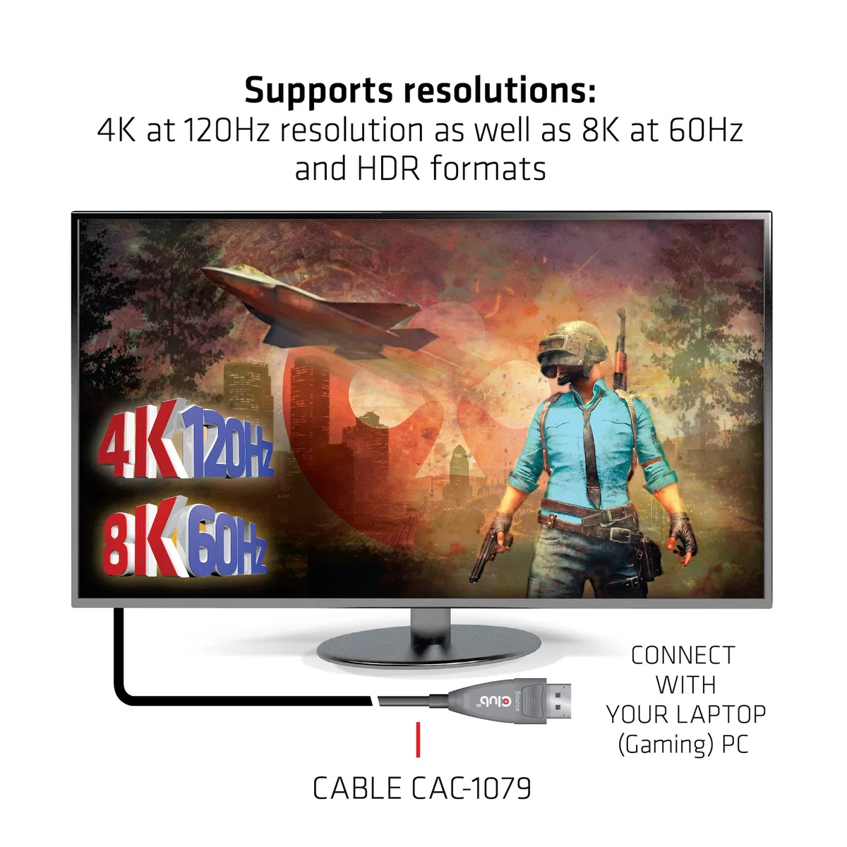 CLUB 3D DISPLAYPORT CABLE 1.4 AKTIV OPTICO 20M 4K120HZ ST/ST RETAIL