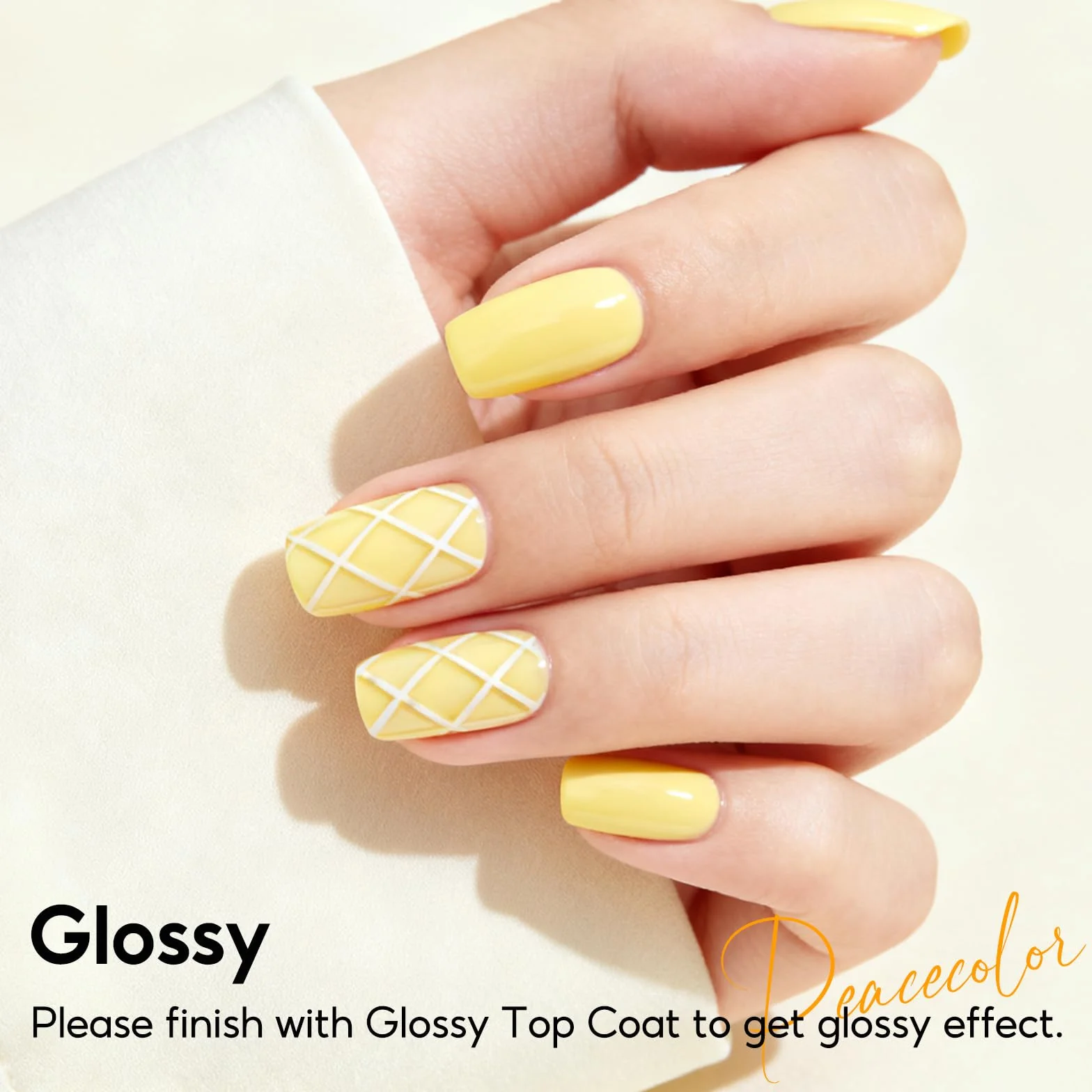 PEACECOLOR Vernis Gel UV Semi Permanent Jaune 10ML Soak Off Gel Nail Polish