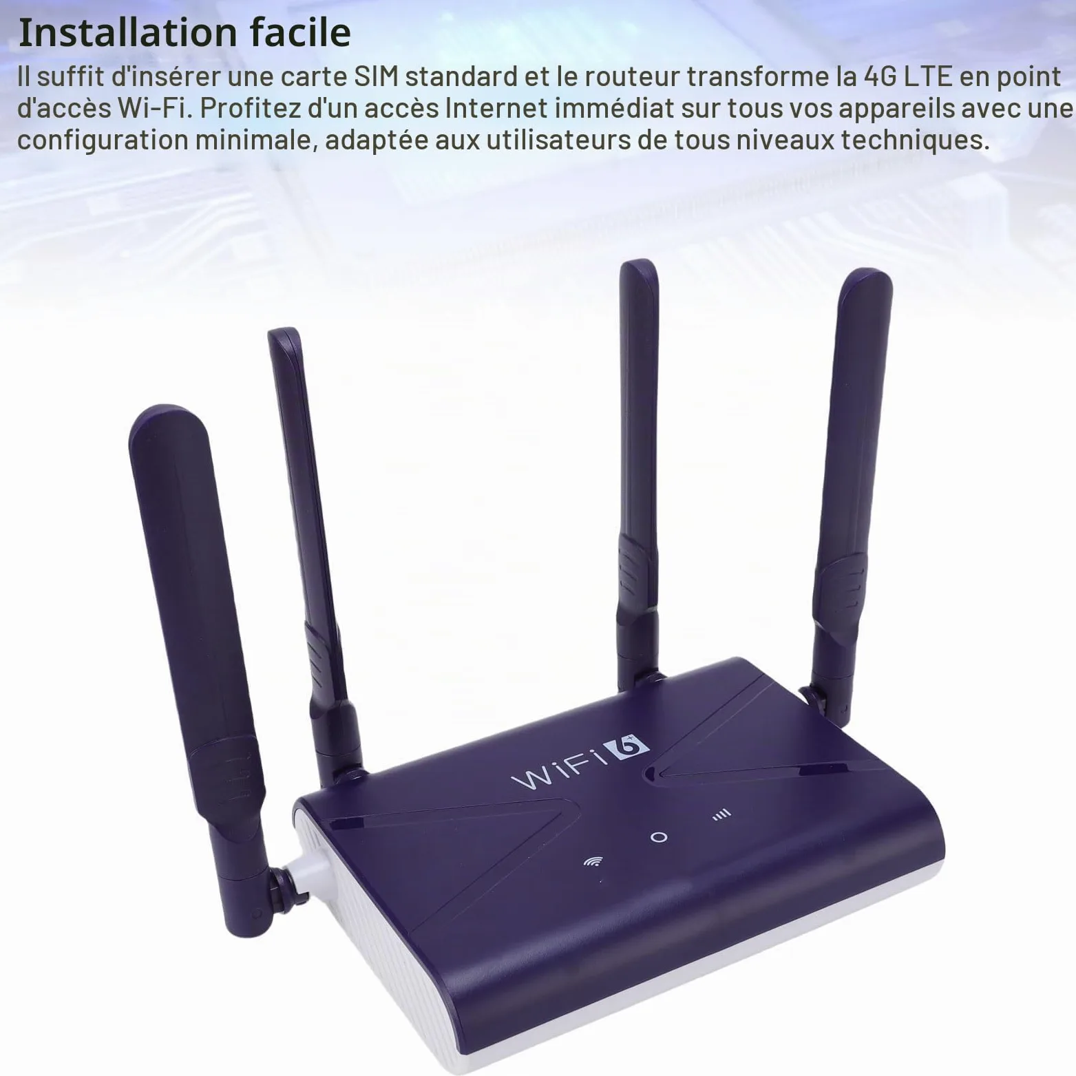 Dpofirs Routeur de Jeu WiFi 6, Routeur 4G 5G LTE avec Fente de Carte SIM jusqu'à 32 Appareils, Adaptateur Réseau sans Fil à Haute Vitesse de 300 Mbps pour Ordinateur Portable PC
