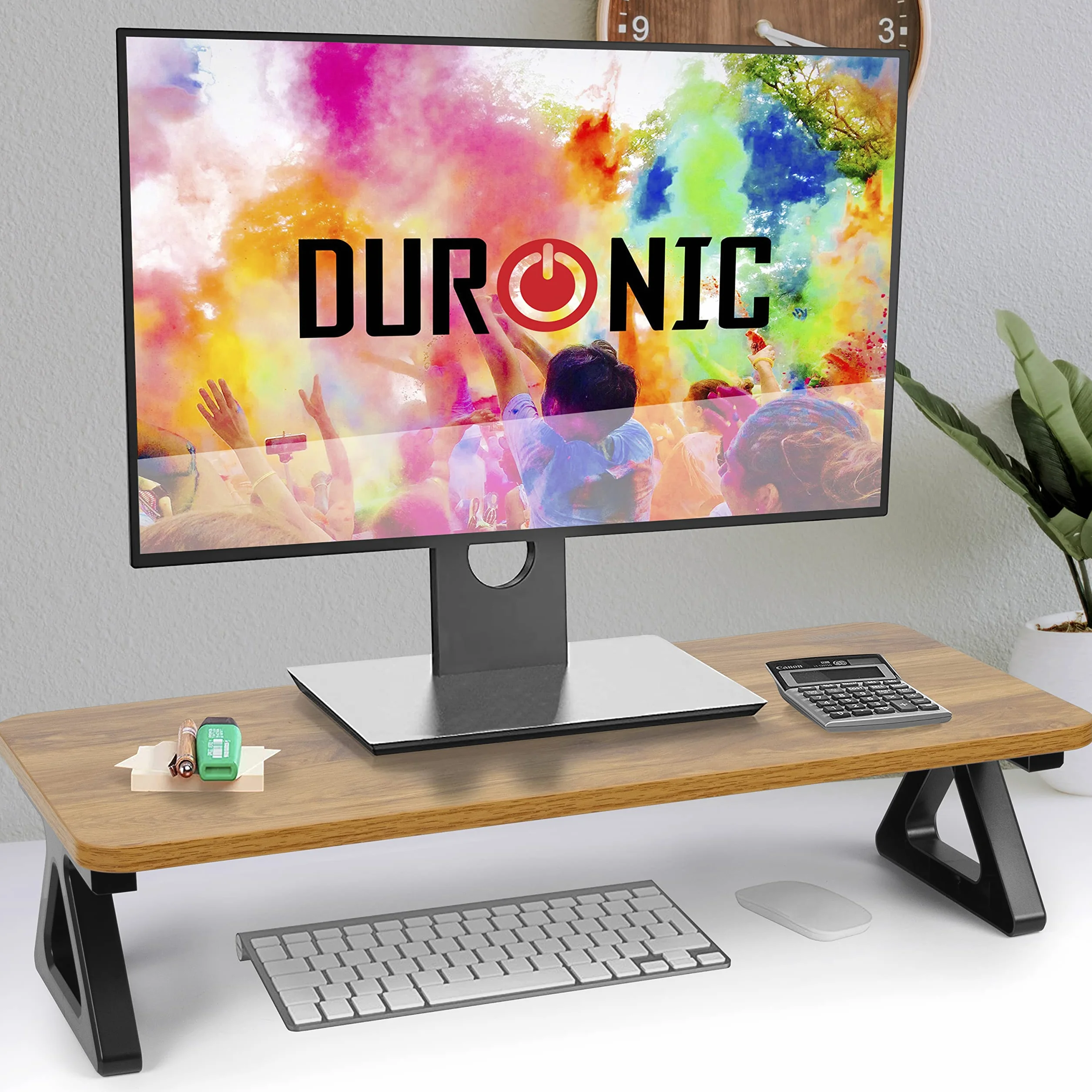 Support pour Moniteur Duronic DM06-1 AW MDF 62 x 30 cm Rehausseur d'écran Ordinateur Portable LCD LED TV