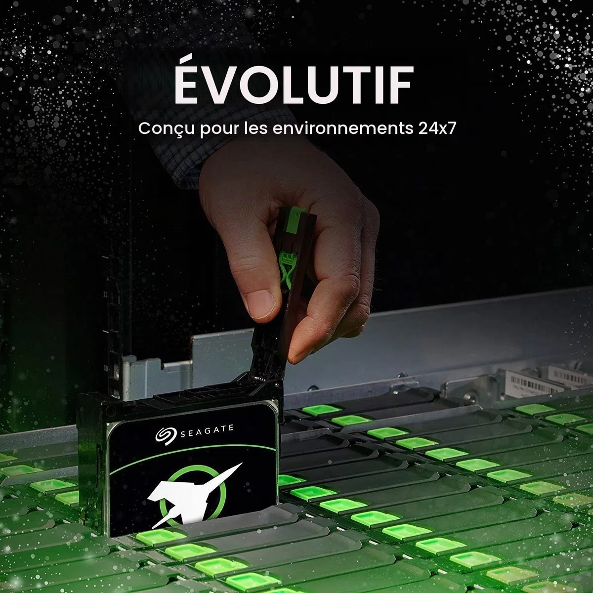 Seagate Exos 12 To, Disque dur interne d’entreprise HDD – 3,5 pouces 6 Gbit/s, 128 Mo de mémoire cache, pour entreprise et centre de données, Ouverture facile (ST12000NM0008)