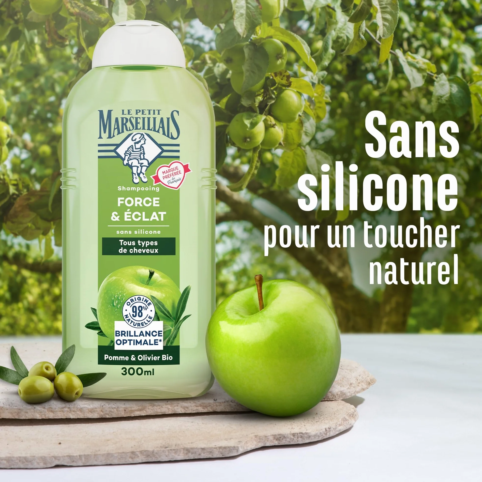 Le Petit Marseillais Shampooing Force & Éclat Pomme & Olivier Bio 300 ml