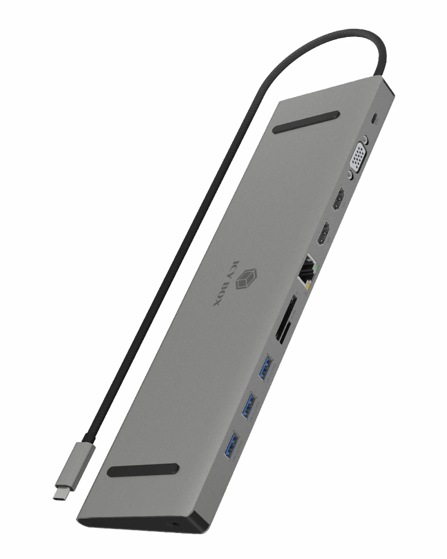 ICY BOX IB-DK2106-C Avec fil USB 3.2 Gen 1 (3.1 Gen 1) Type-C Anthracite, Noir