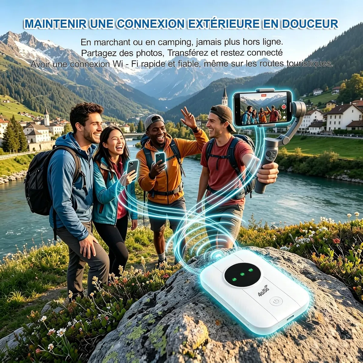 Routeur 5G Portable Débloqué avec Slot SIM –Modem 5G/4G Carte SIM,Pocket WiFi débloqué sans abonnement,Jusqu’à 20 Appareils Connectés,Hotspot WiFi Mobile Idéal pour Voyage,Télétravail ＆ Camping