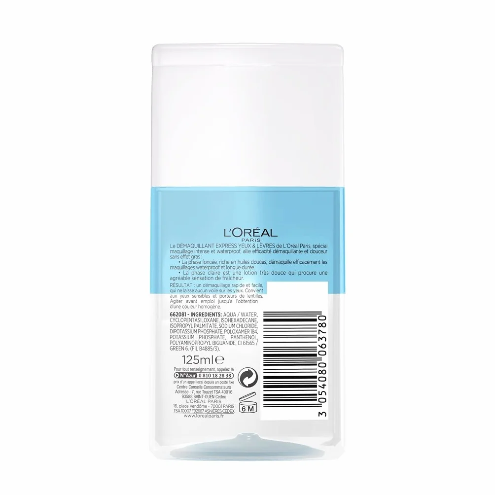 L'Oréal Paris Démaquillant Doux Yeux & Lèvres Waterproof 125 ml