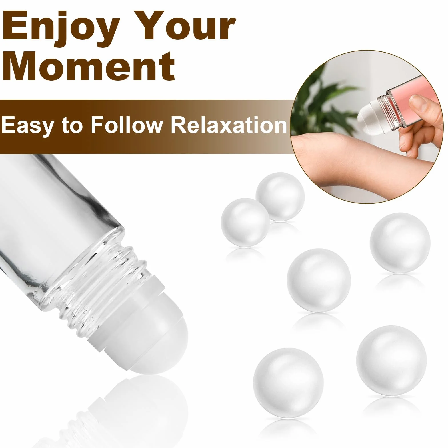 Flacons Roll on Vide en Verre 30ml avec Compte-gouttes pour Huiles Essentielles, Aromathérapie et Parfum