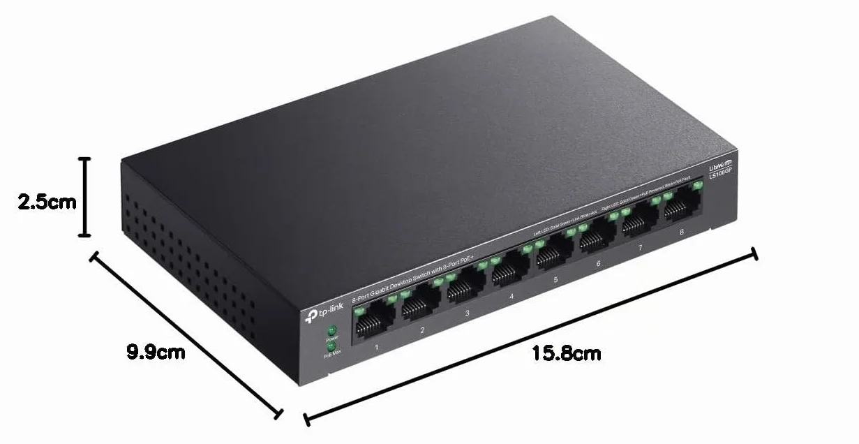 TP-Link LS108GP 8-Port Gigabit PoE+ Switch